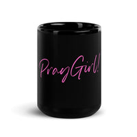 Pray Girl Black Glossy Mug