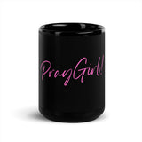 Pray Girl Black Glossy Mug